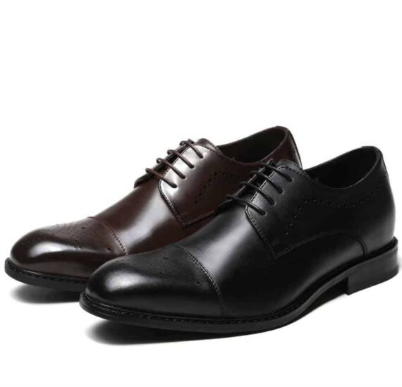 MITL - Black - Brown Leather Shoes 5 cm Taller - Height Increasing ...
