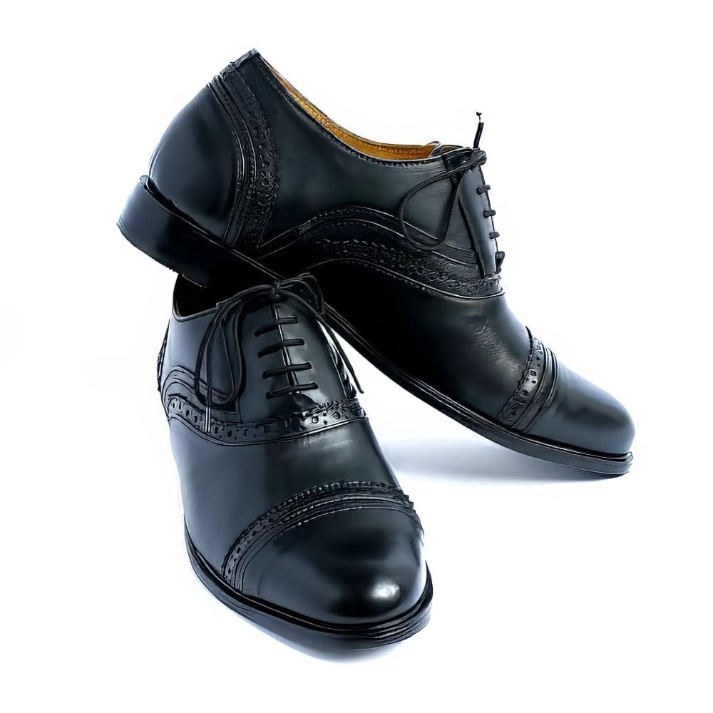 0400~MM6 5cm Leather Oxford Shoes with Heel