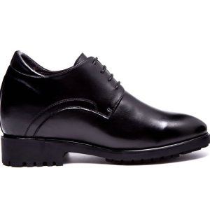 Premium black leather elevator shoes with enhanced height for a stylish and confident look, perfect for business or formal occasions. Crafted for comfort and style, offering discreet height increase.