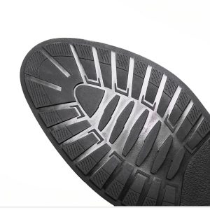 Enhanced black sole of elevator shoes with ergonomic design and tread pattern for increased height and comfort.